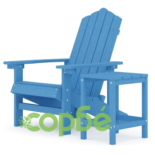 Градински стол Адирондак с масичка, HDPE, син ➤ топ цена ➤ sorbe.bg