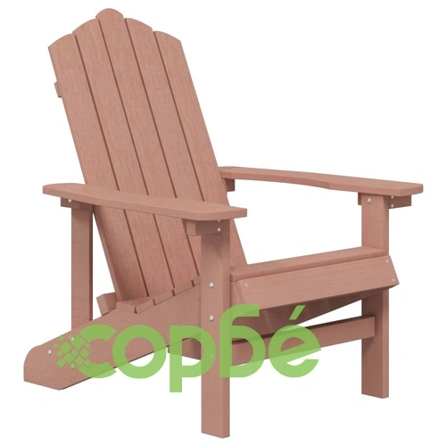 Градински столове Адирондак с масичка, HDPE, кафяви ➤ топ цена ➤ sorbe.bg