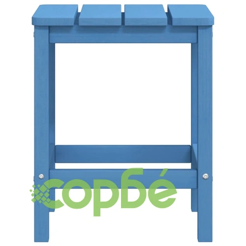 Градински столове Адирондак с масичка, HDPE, сини ➤ топ цена ➤ sorbe.bg