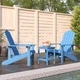 Градински столове Адирондак с масичка, HDPE, сини