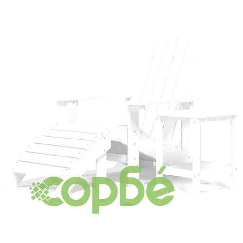 Градински стол Адирондак с табуретка и масичка HDPE бял ➤ топ цена ➤ sorbe.bg