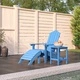 Градински стол Адирондак с табуретка и масичка, HDPE, син