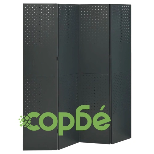 4-панелни паравани за стая, 2 бр, антрацит, 160x180 см, стомана ➤ топ цена ➤ sorbe.bg