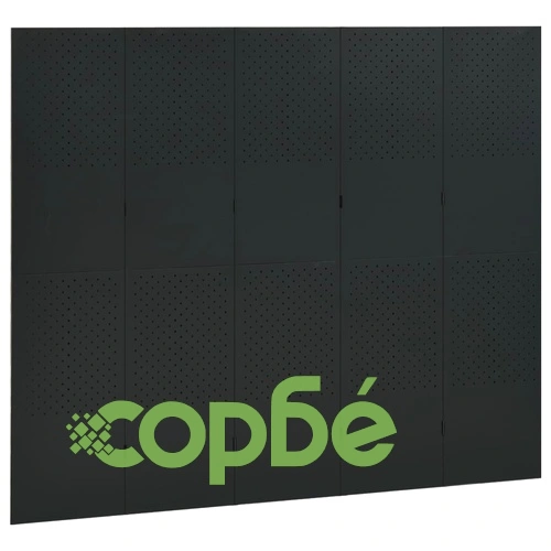 5-панелни паравани за стая, 2 бр, черни, 200x180 см, стомана ➤ топ цена ➤ sorbe.bg