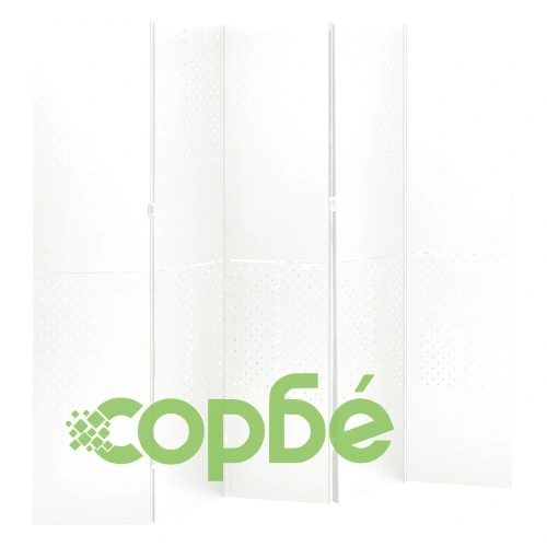 5-панелни паравани за стая, 2 бр, бели, 200x180 см, стомана ➤ топ цена ➤ sorbe.bg