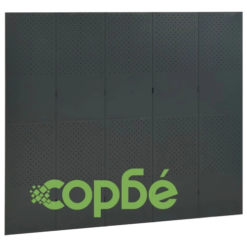 5-панелни паравани за стая, 2 бр, антрацит, 200x180 см, стомана ➤ топ цена ➤ sorbe.bg