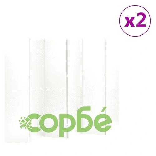 6-панелни паравани за стая, 2 бр, бели, 240x180 см, стомана ➤ топ цена ➤ sorbe.bg