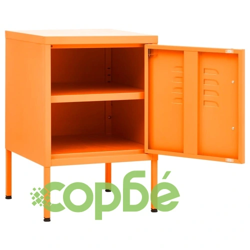 Нощни шкафчета, 2 бр, горчица жълто, 35х35х51 см, стомана ➤ топ цена ➤ sorbe.bg