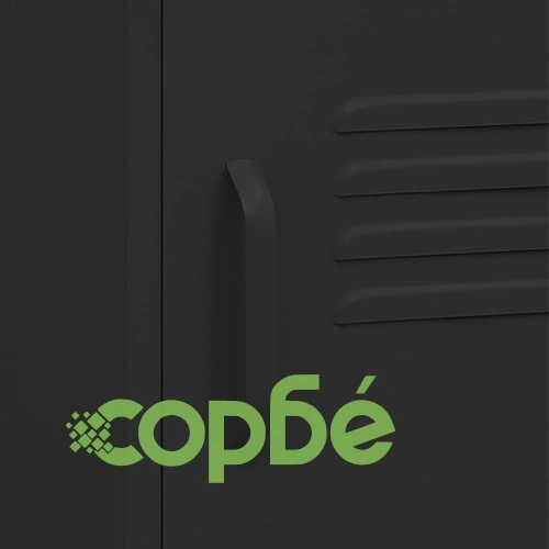Нощни шкафчета, 2 бр, черни, 35х35х51 см, стомана ➤ топ цена ➤ sorbe.bg