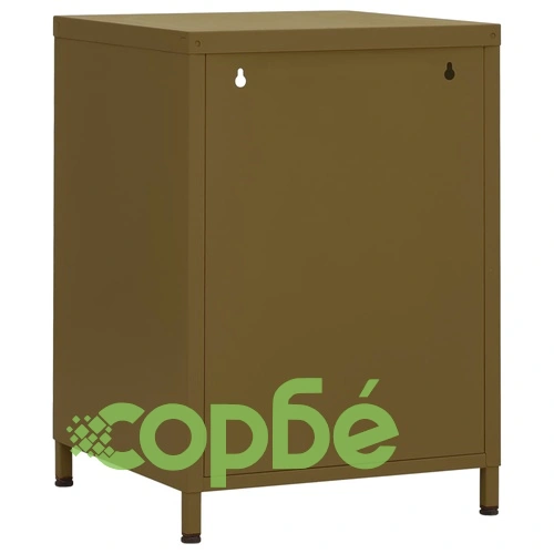 Нощни шкафчета, 2 бр, маслиненозелени, 35х35х51 см, стомана ➤ топ цена ➤ sorbe.bg
