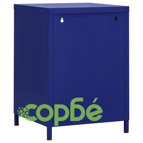 Нощни шкафчета, 2 бр, нейви синьо, 35х35х51 см, стомана ➤ топ цена ➤ sorbe.bg