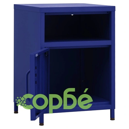 Нощни шкафчета, 2 бр, нейви синьо, 35х35х51 см, стомана ➤ топ цена ➤ sorbe.bg