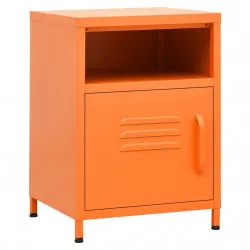 Нощни шкафчета, 2 бр, оранжеви, 35х35х51 см, стомана