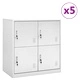 Заключващи се шкафове, 5 бр, светлосиви, 90x45x92,5 см, стомана Заключващи се шкафове, 5 бр, светлосиви, 90x45x92,5 см, стомана