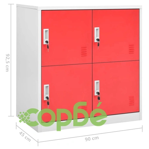 Заключващи шкафове 5 бр светлосиво/червено 90x45x92,5см стомана на топ цена от sorbe.bg Заключващи шкафове 5 бр светлосиво/червено 90x45x92,5см стомана ➤ топ цена ➤ sorbe.bg