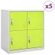 Заключващи шкафове 5 бр светлосиво/зелено 90x45x92,5 см стомана