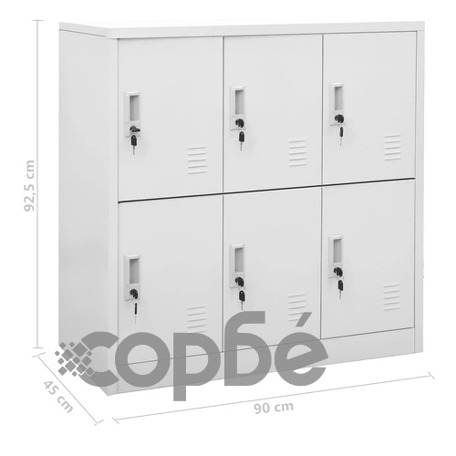 Заключващи се шкафове, 2 бр, светлосиви, 90x45x92,5 см, стомана на топ цена от sorbe.bg Заключващи се шкафове, 2 бр, светлосиви, 90x45x92,5 см, стомана ➤ топ цена ➤ sorbe.bg