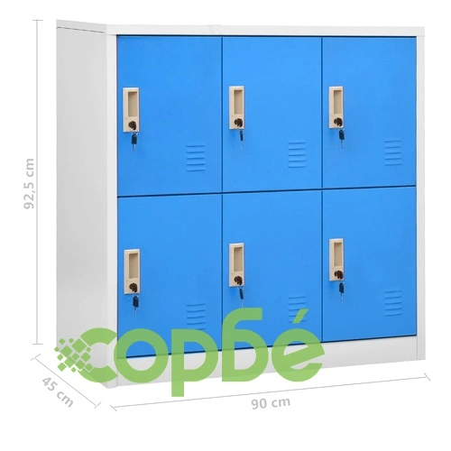 Заключващи шкафове 2 бр светлосиво/синьо 90x45x92,5 см стомана на топ цена от sorbe.bg Заключващи шкафове 2 бр светлосиво/синьо 90x45x92,5 см стомана ➤ топ цена ➤ sorbe.bg