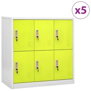 Заключващи шкафове 5 бр светлосиво/зелено 90x45x92,5 см стомана