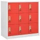 Заключващи шкафове 2 бр светлосиво/червено 90x45x92,5см стомана