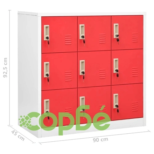 Заключващи шкафове 2 бр светлосиво/червено 90x45x92,5см стомана на топ цена от sorbe.bg Заключващи шкафове 2 бр светлосиво/червено 90x45x92,5см стомана ➤ топ цена ➤ sorbe.bg