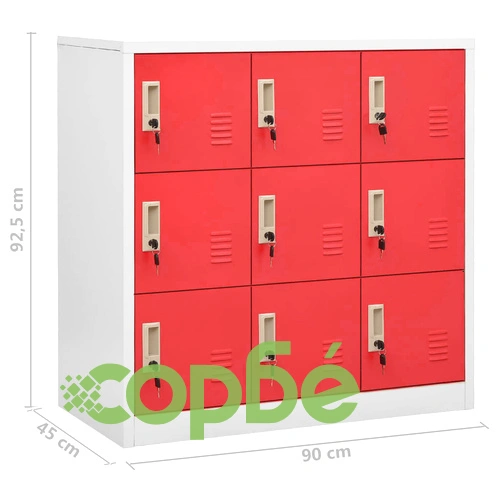 Заключващи шкафове 5 бр светлосиво/червено 90x45x92,5см стомана на топ цена от sorbe.bg Заключващи шкафове 5 бр светлосиво/червено 90x45x92,5см стомана ➤ топ цена ➤ sorbe.bg