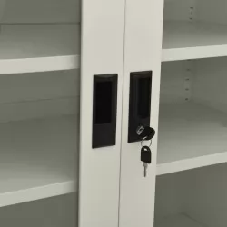 Офис шкаф с плантер, светлосив, 90x40x128 см, стомана