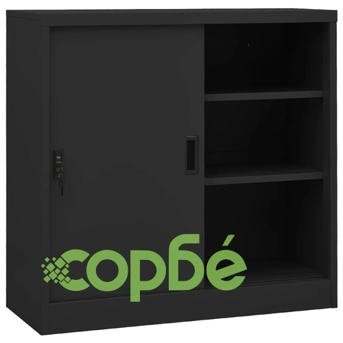 Шкаф с плъзгаща врата и плантер, антрацит, стомана ➤ топ цена ➤ sorbe.bg