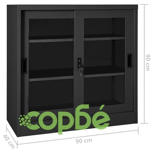Шкаф с плъзгаща врата и плантер, антрацит, стомана ➤ топ цена ➤ sorbe.bg