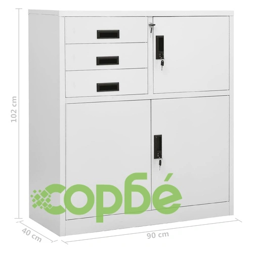Офис шкаф с плантер, светлосив, 90x40x125 см, стомана на топ цена от sorbe.bg Офис шкаф с плантер, светлосив, 90x40x125 см, стомана ➤ топ цена ➤ sorbe.bg
