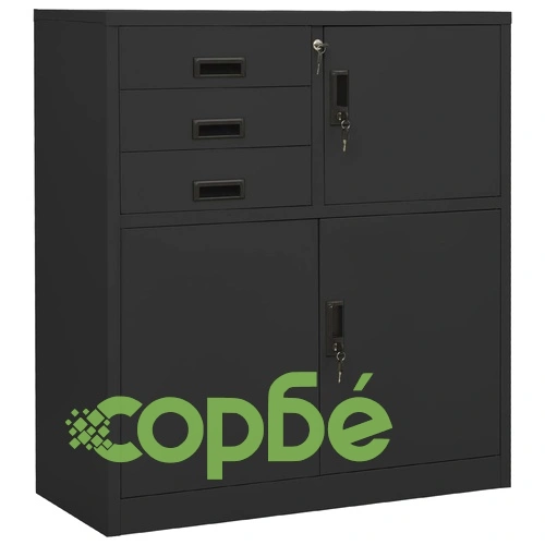 Офис шкаф с плантер, антрацит, 90x40x125 см, стомана на топ цена от sorbe.bg Офис шкаф с плантер, антрацит, 90x40x125 см, стомана ➤ топ цена ➤ sorbe.bg