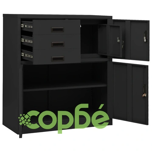 Офис шкаф с плантер, антрацит, 90x40x125 см, стомана на топ цена от sorbe.bg Офис шкаф с плантер, антрацит, 90x40x125 см, стомана ➤ топ цена ➤ sorbe.bg
