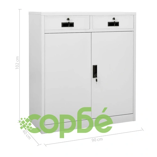 Офис шкаф с плантер, светлосив, 90x40x125 см, стомана на топ цена от sorbe.bg Офис шкаф с плантер, светлосив, 90x40x125 см, стомана ➤ топ цена ➤ sorbe.bg