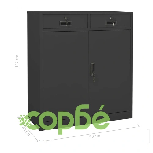 Офис шкаф с плантер, антрацит, 90x40x125 см, стомана на топ цена от sorbe.bg Офис шкаф с плантер, антрацит, 90x40x125 см, стомана ➤ топ цена ➤ sorbe.bg