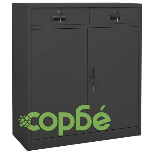 Офис шкаф с плантер, антрацит, 90x40x125 см, стомана на топ цена от sorbe.bg Офис шкаф с плантер, антрацит, 90x40x125 см, стомана ➤ топ цена ➤ sorbe.bg