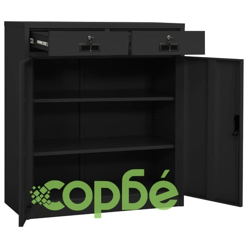 Офис шкаф с плантер, антрацит, 90x40x125 см, стомана на топ цена от sorbe.bg Офис шкаф с плантер, антрацит, 90x40x125 см, стомана ➤ топ цена ➤ sorbe.bg