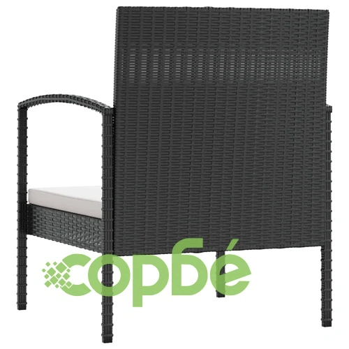 Градински лаундж комплект с възглавници 8 части черен полиратан ➤ топ цена ➤ sorbe.bg