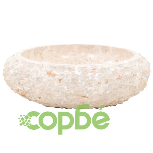 Шкаф за баня с кремави мраморни мивки, тиково дърво масив ➤ топ цена ➤ sorbe.bg