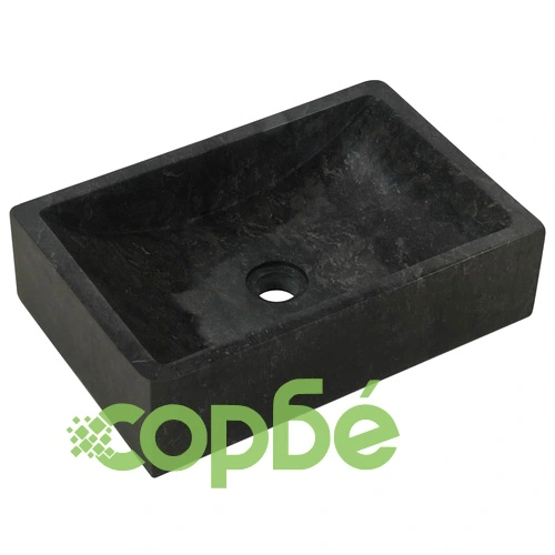 Шкаф за баня с черни мраморни мивки, тиково дърво масив ➤ топ цена ➤ sorbe.bg