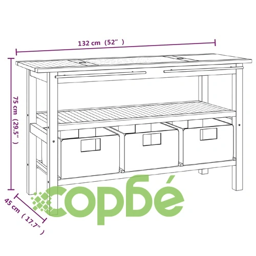 Шкаф за баня с черни мраморни мивки, тиково дърво масив ➤ топ цена ➤ sorbe.bg