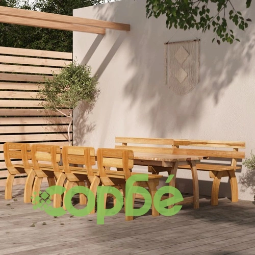 Градински трапезен комплект от 6 части, импрегниран бор ➤ топ цена ➤ sorbe.bg