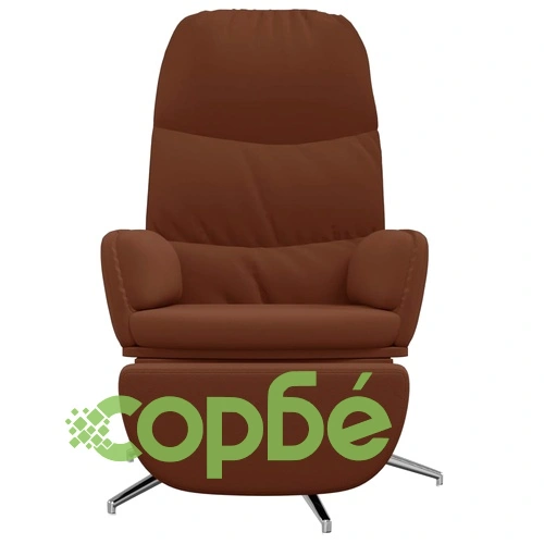 Релаксиращ стол с опора за крака кафяв изкуствена велурена кожа ➤ топ цена ➤ sorbe.bg