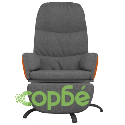 Релакс стол с опора за крака, тъмносив, текстил ➤ топ цена ➤ sorbe.bg
