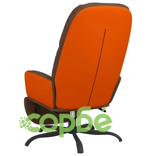 Релаксиращ стол с опора за крака, Кафяв, текстил ➤ топ цена ➤ sorbe.bg