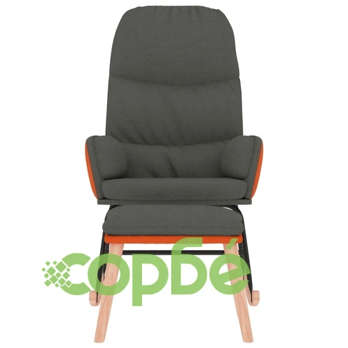 Люлеещ стол с табуретка, тъмносив, текстил ➤ топ цена ➤ sorbe.bg