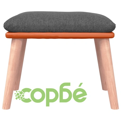 Люлеещ стол с табуретка, тъмносив, текстил ➤ топ цена ➤ sorbe.bg