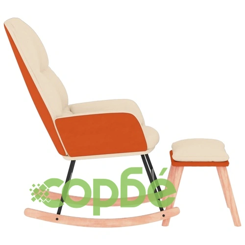 Люлеещ стол с табуретка, кремавобял, Плат ➤ топ цена ➤ sorbe.bg