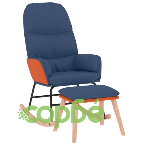 Люлеещ стол с табуретка, син, плат ➤ топ цена ➤ sorbe.bg