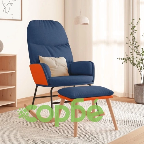 Люлеещ стол с табуретка, син, плат ➤ топ цена ➤ sorbe.bg