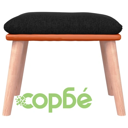 Люлеещ стол с табуретка, черен, плат ➤ топ цена ➤ sorbe.bg